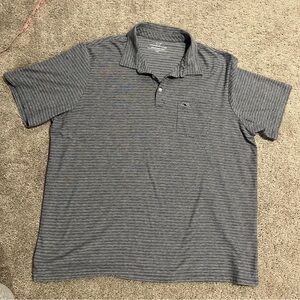 Vineyard Vines Edgartown Polo Mens 2XL Navy Striped Stretch Pullover Shirt Golf